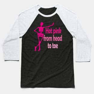 Hot Pink - Skeleton Baseball T-Shirt